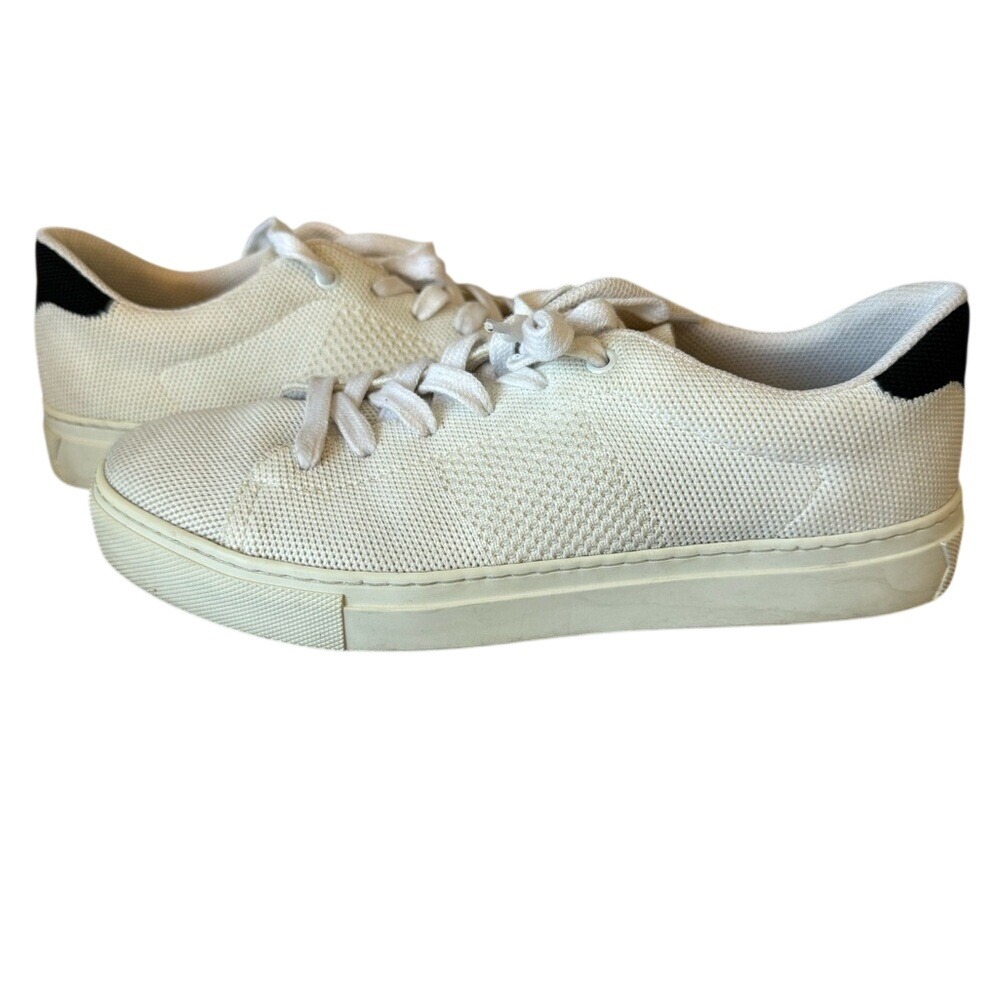 GREATS Royal Knit Sneakers, Women's Size 8, White with black heel, GUC